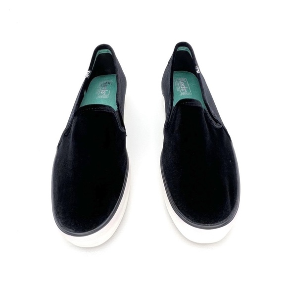 Keds Sneakers Blue Velvet Triple Decker Platform Slip-on Women’s Size 11 New - Picture 2 of 9